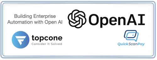 Topcone logo with text: Building Enterprise Automation with AI