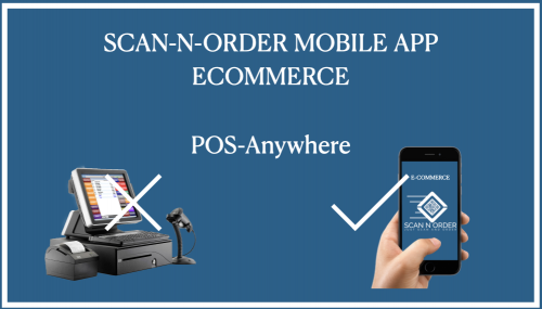 Scan-n-Order app interface showing QR-based Mini POS features